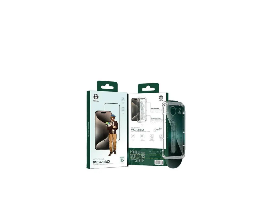 Green Lion Picasso 3D Glass with Alignment Tray for iPhone 14 Pro Max Green Lion Picasso 3D Glass with Alignment Tray for iPhone 14 Pro Max